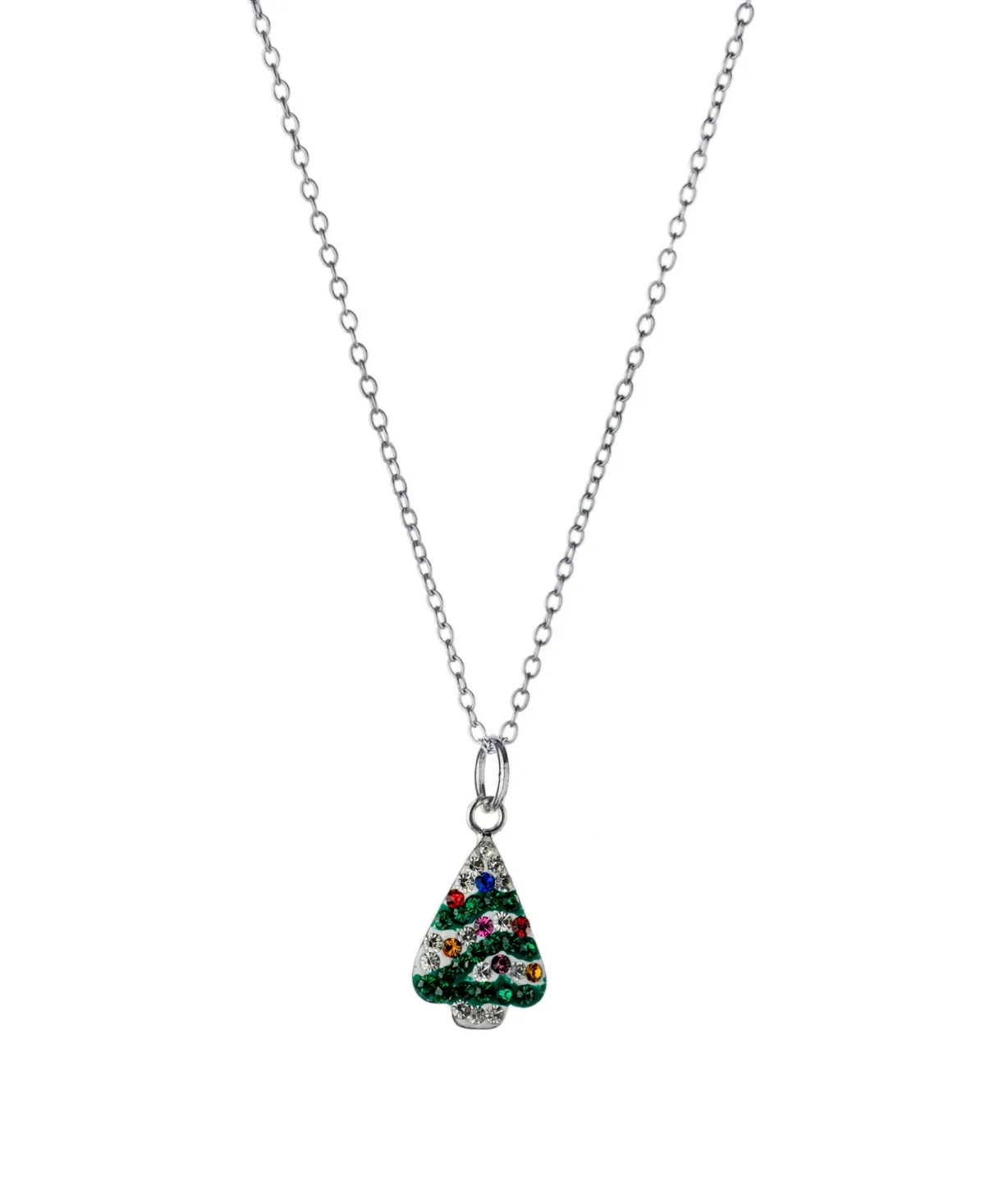 Crystal Christmas Tree Pendant Necklace (0.30 ct. t.w.) in Sterling Silver by Macy's