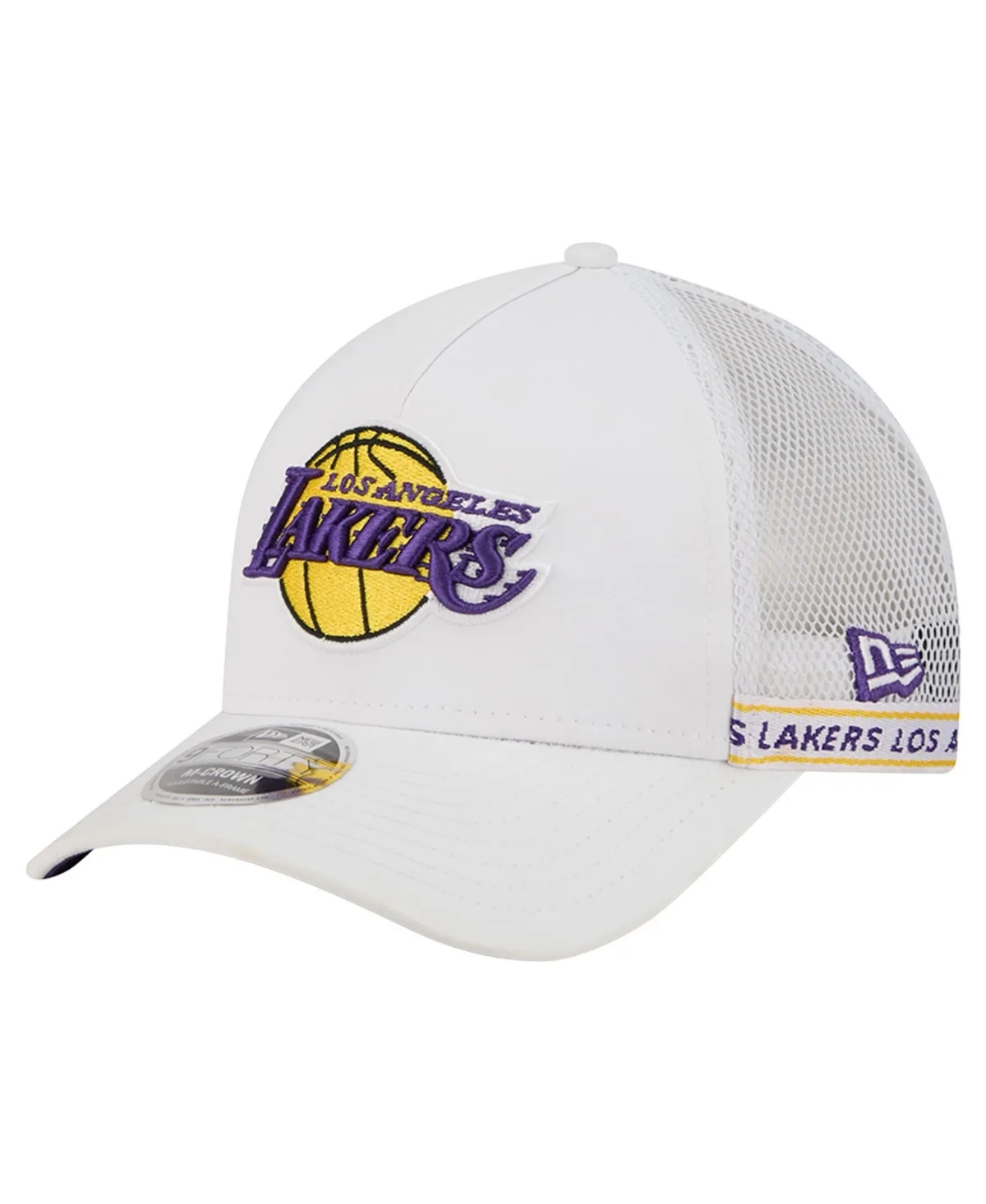 Los Angeles Lakers Featherweight Team Tape 9FORTY M-Crown A-Frame Adjustable Hat by New Era