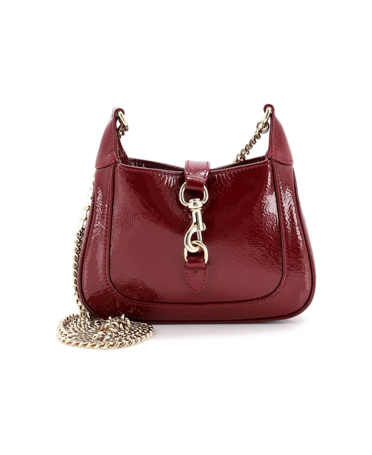 Pre-Owned Gucci Mini Jackie Notte Chain Hobo Patent by Gucci