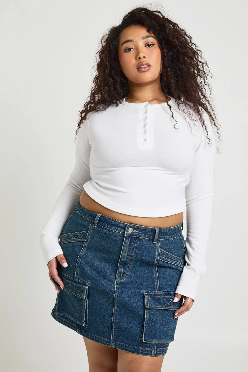 Cargo Denim Mini Skirt by boohoo