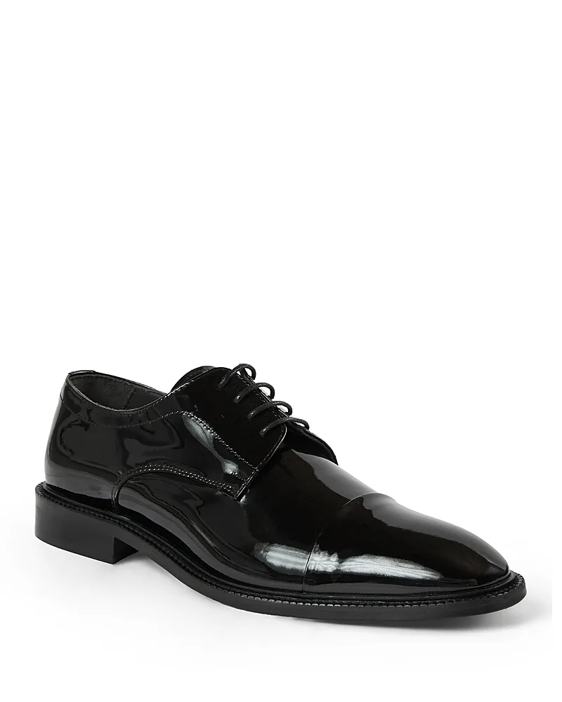 Vasco Patent Leather Cap Toe Derby Shoes