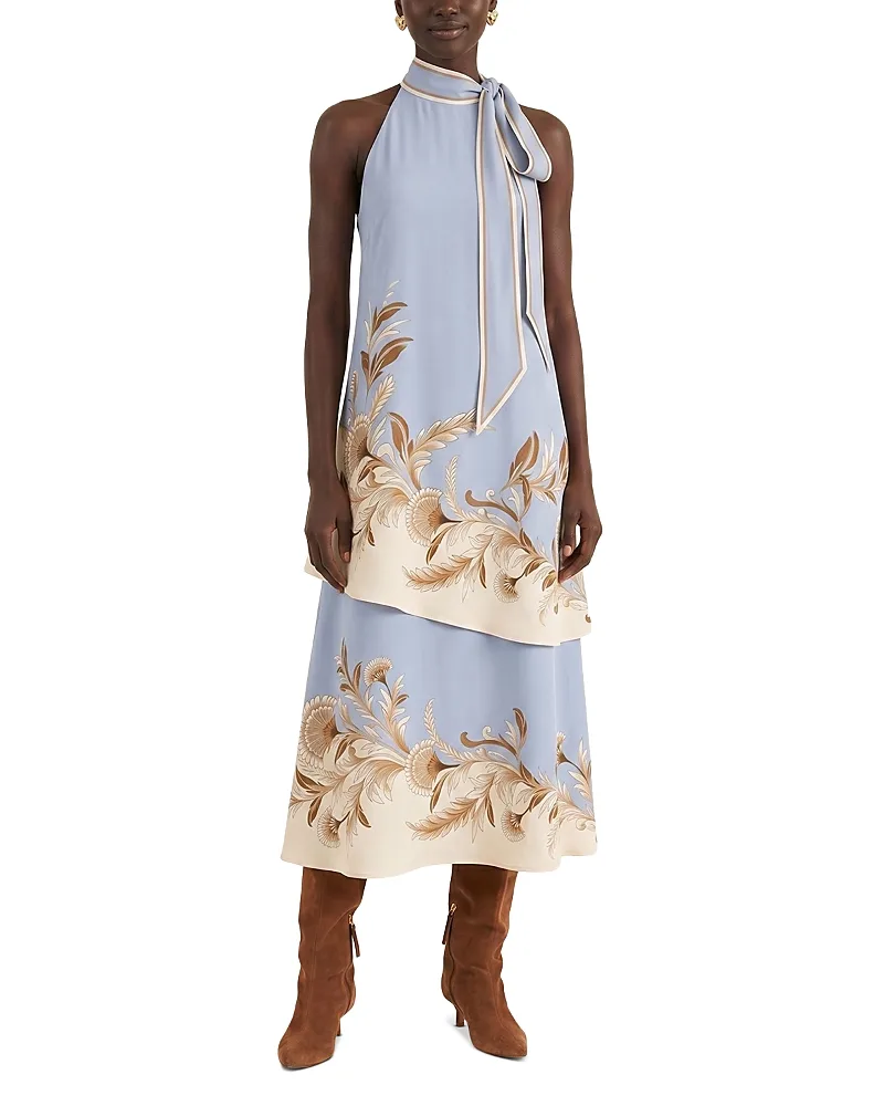 Tie Neck Midi Dress by FARM Rio