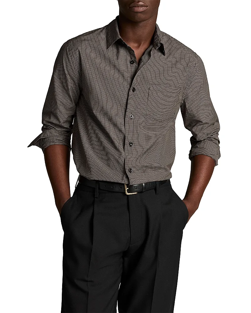 McDermott Plaid Cotton Button Up Shirt by Vince