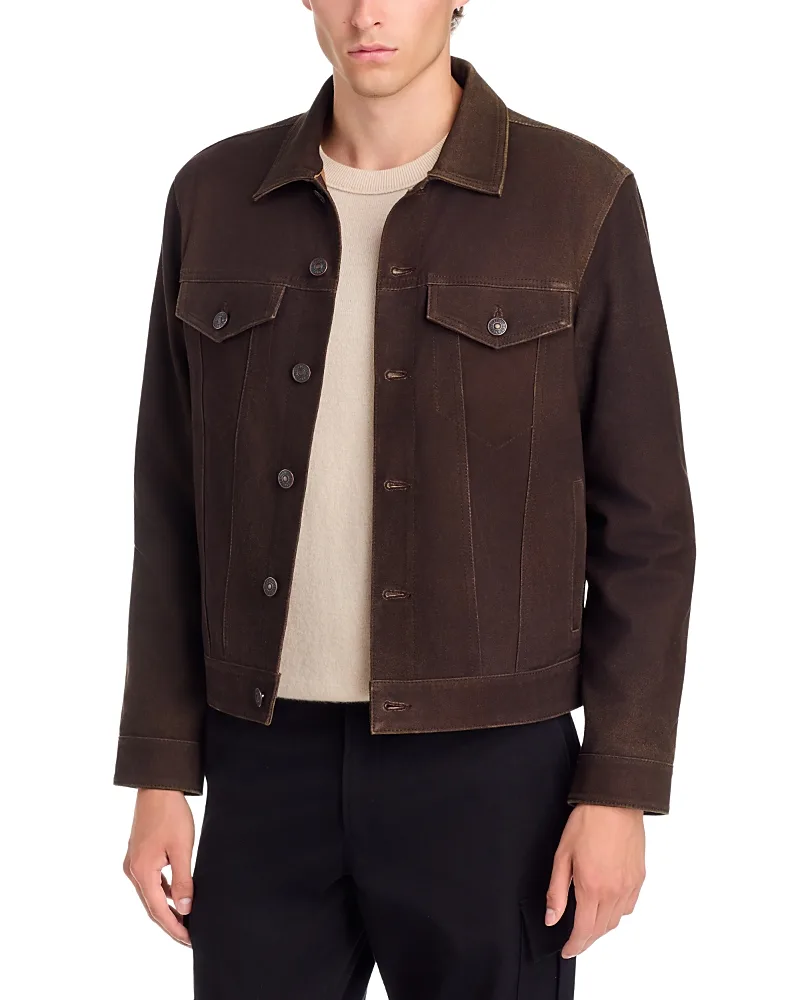 Erickson Suede Leather Pocket Jacket by PAIGE
