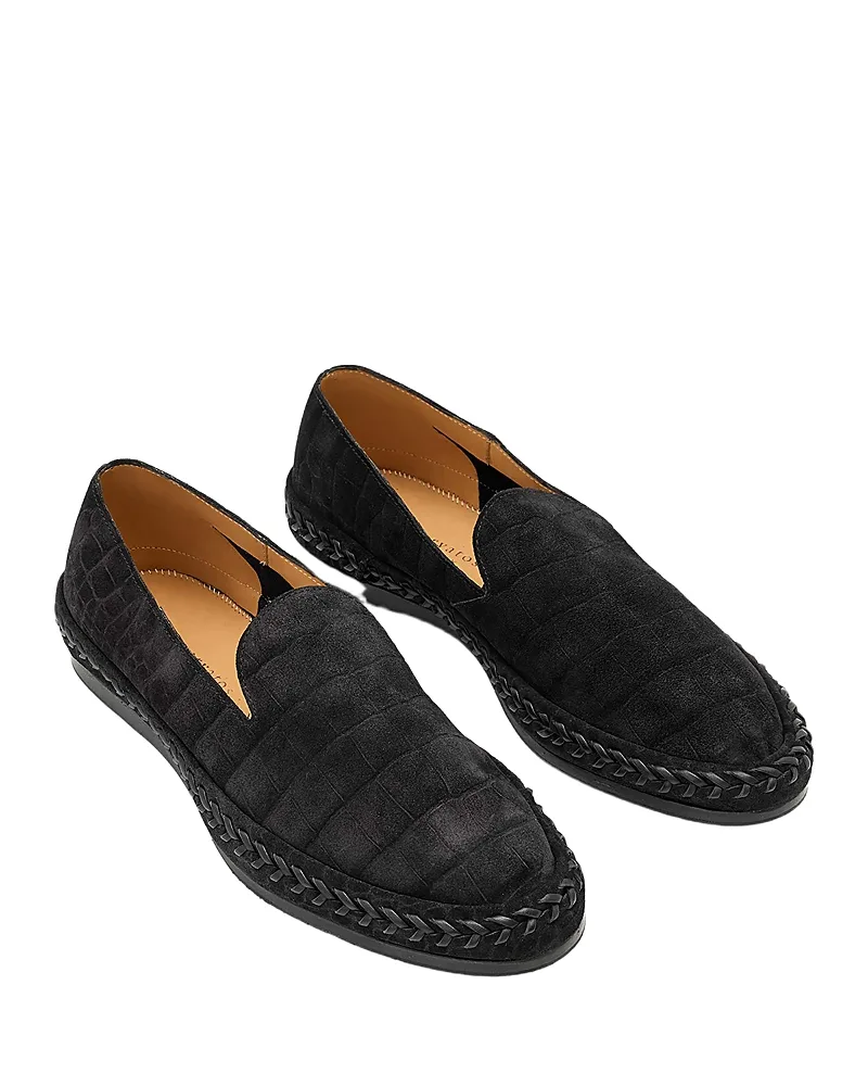 Bari Croc Embossed Suede Loafers by John Varvatos