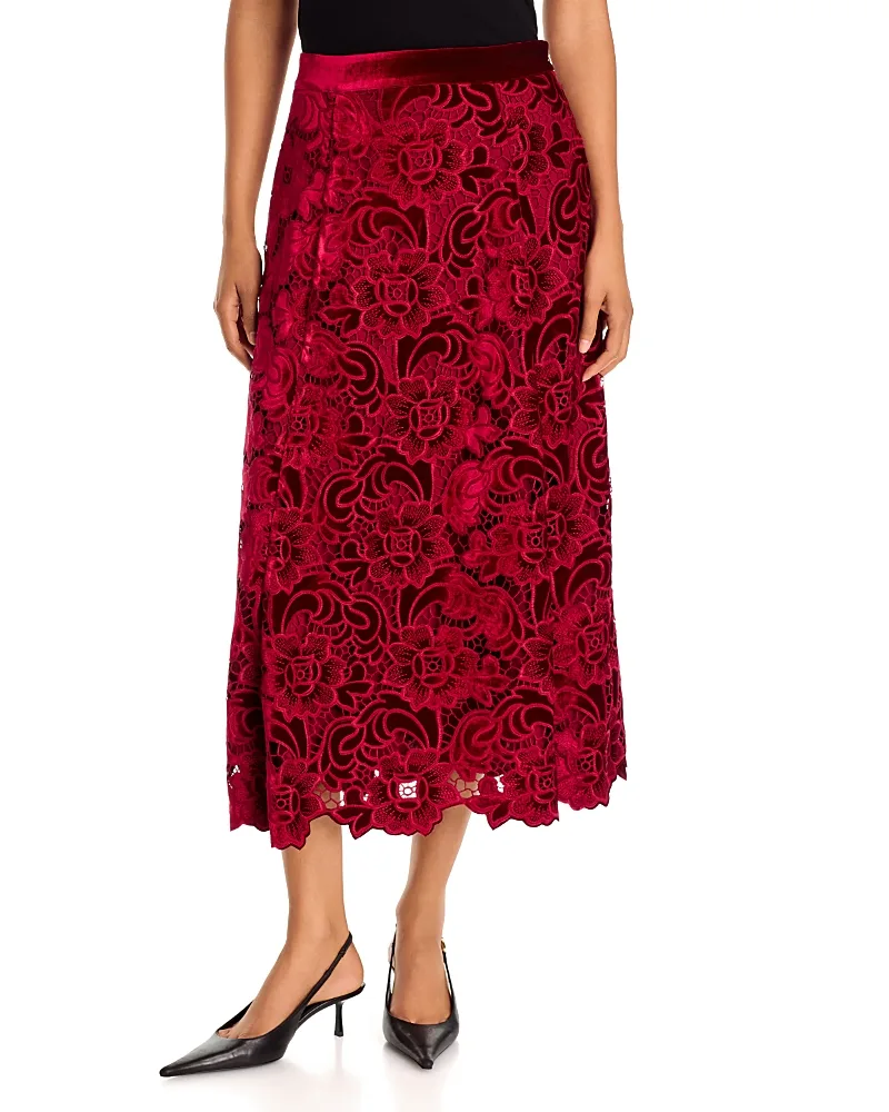 Elliana Velvet Lace Skirt by Elie Tahari
