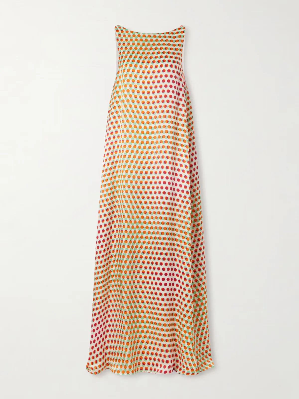 - Polka-dot Silk-satin Maxi Dress -