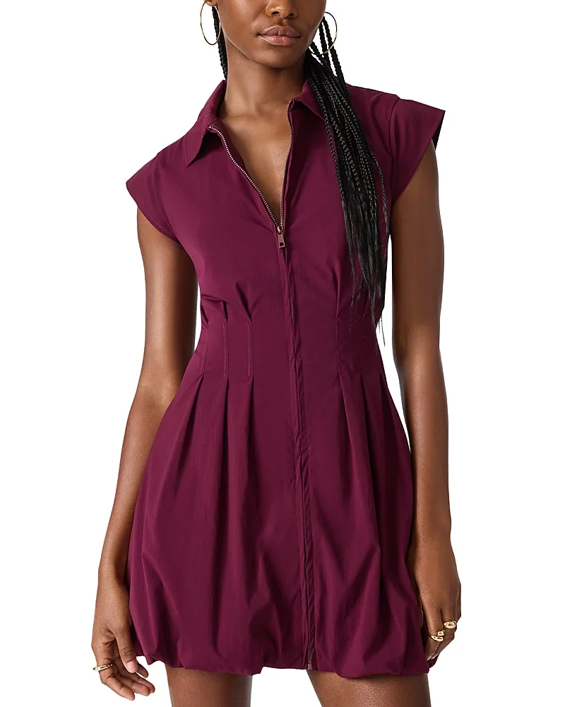 Dyanne Poplin Pleated Mini Dress by Steve Madden