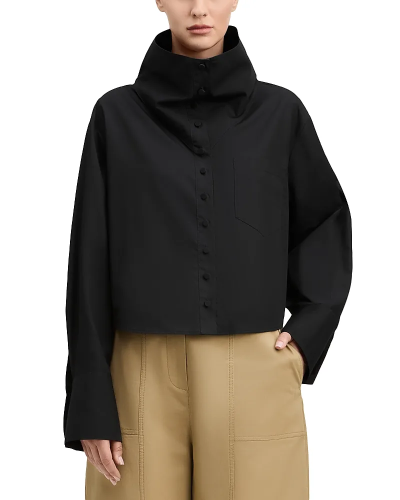 Aiden Cotton Poplin Button Front Shirt by Derek Lam