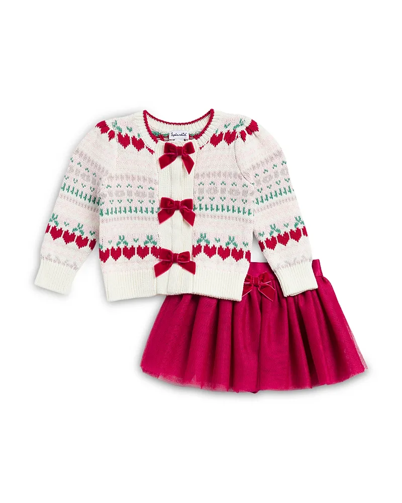 Cherry Chic Cardigan & Skirt Set by Splendid