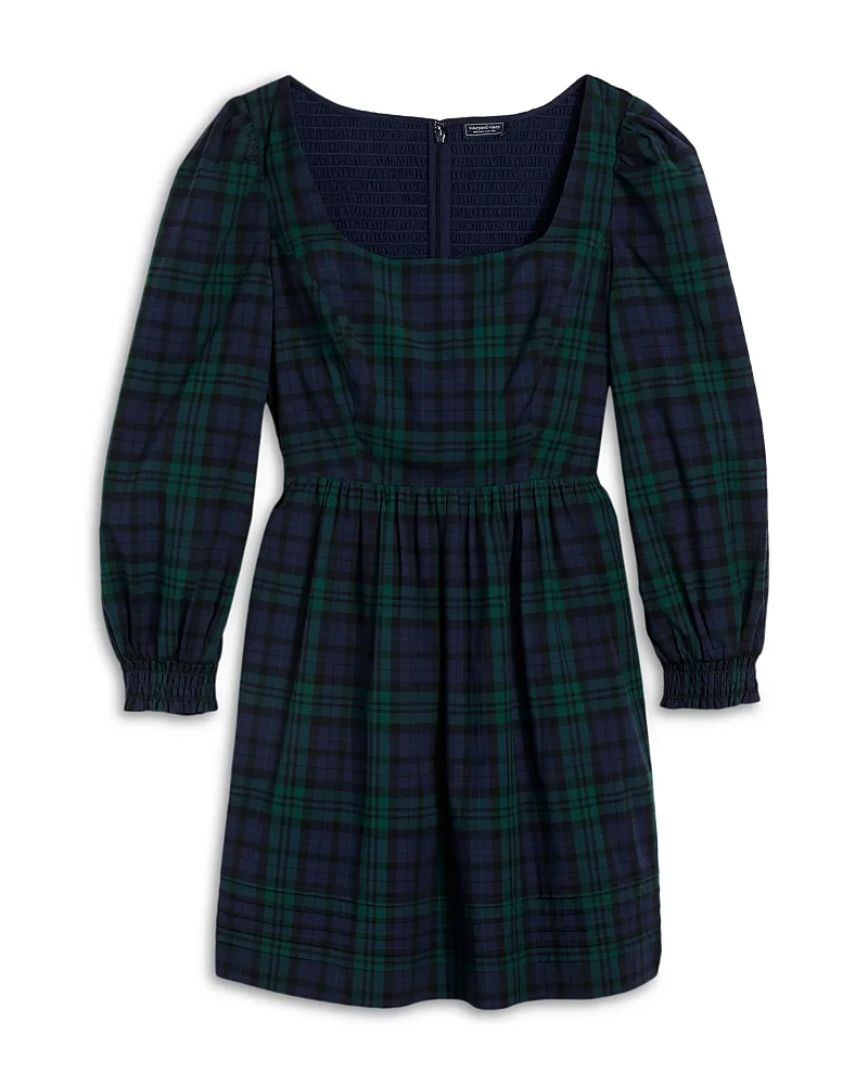Cotton Stretch Square Neck Mini Dress by Vineyard Vines