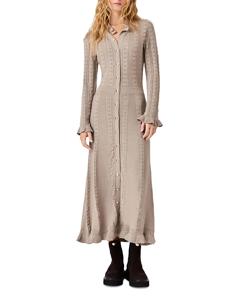Rourasy Textured Knit Maxi Dress by Maje