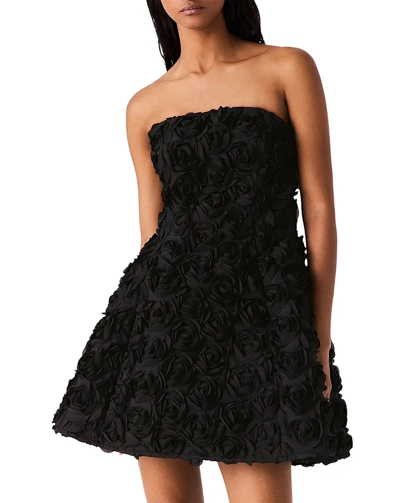Riflow Satin Floral Strapless Dress