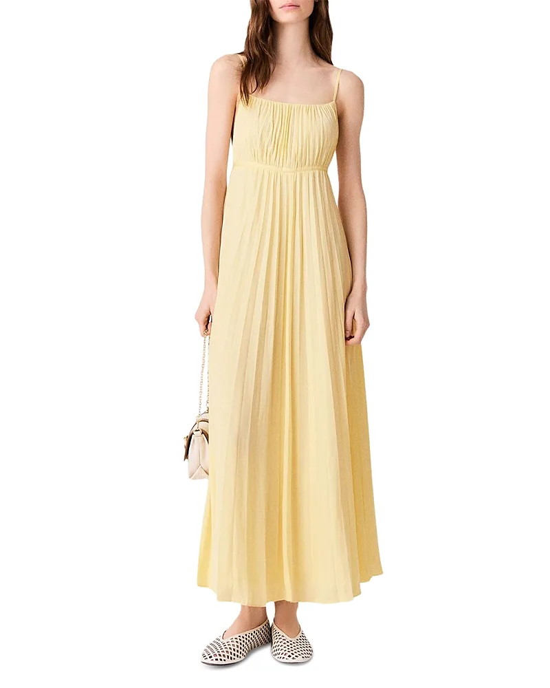 Revilloma Pleated Maxi Dress by Maje