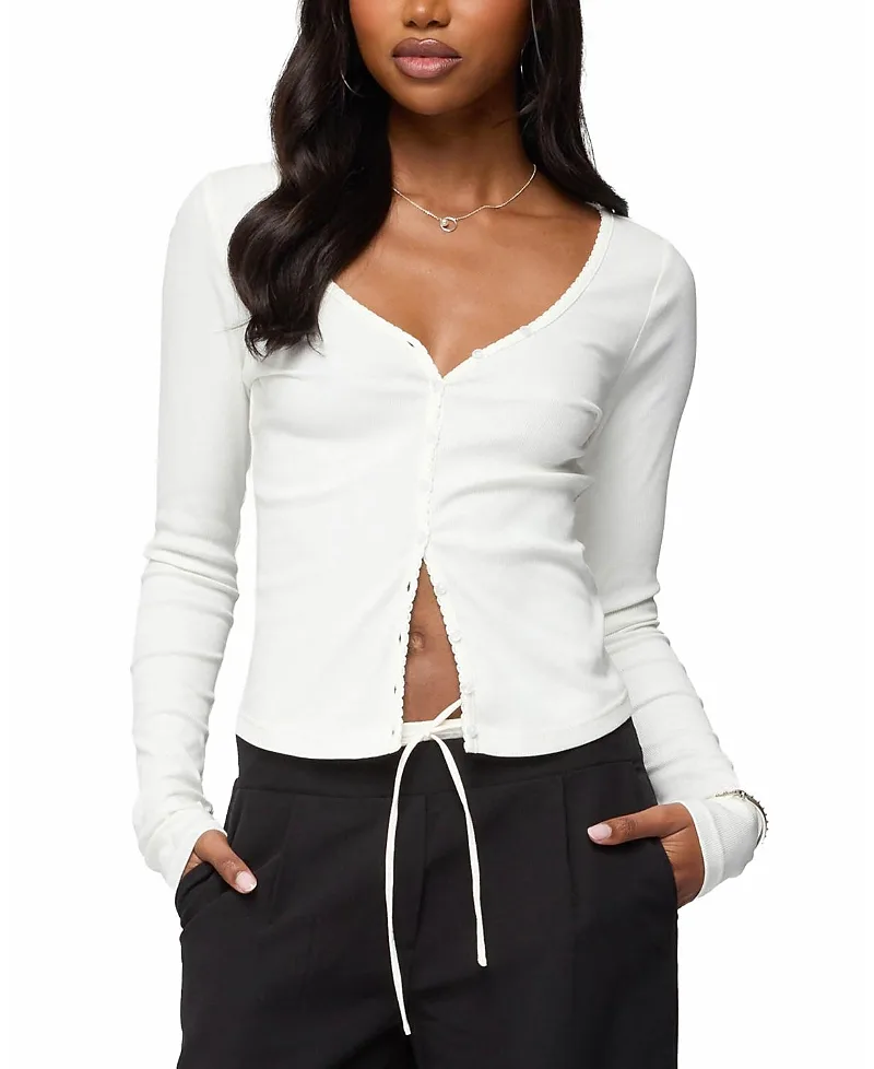 Tanya Button Up Cardigan by Edikted