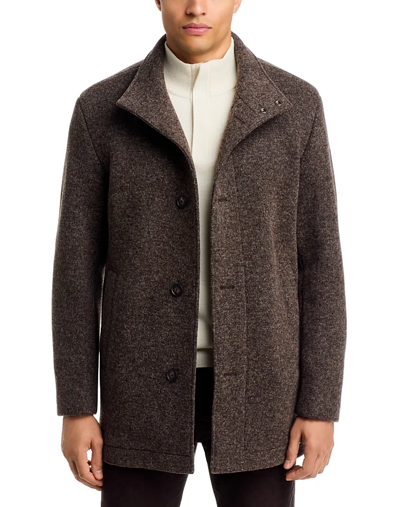 Coxtan Textured Stand Collar Button Coat by Boss
