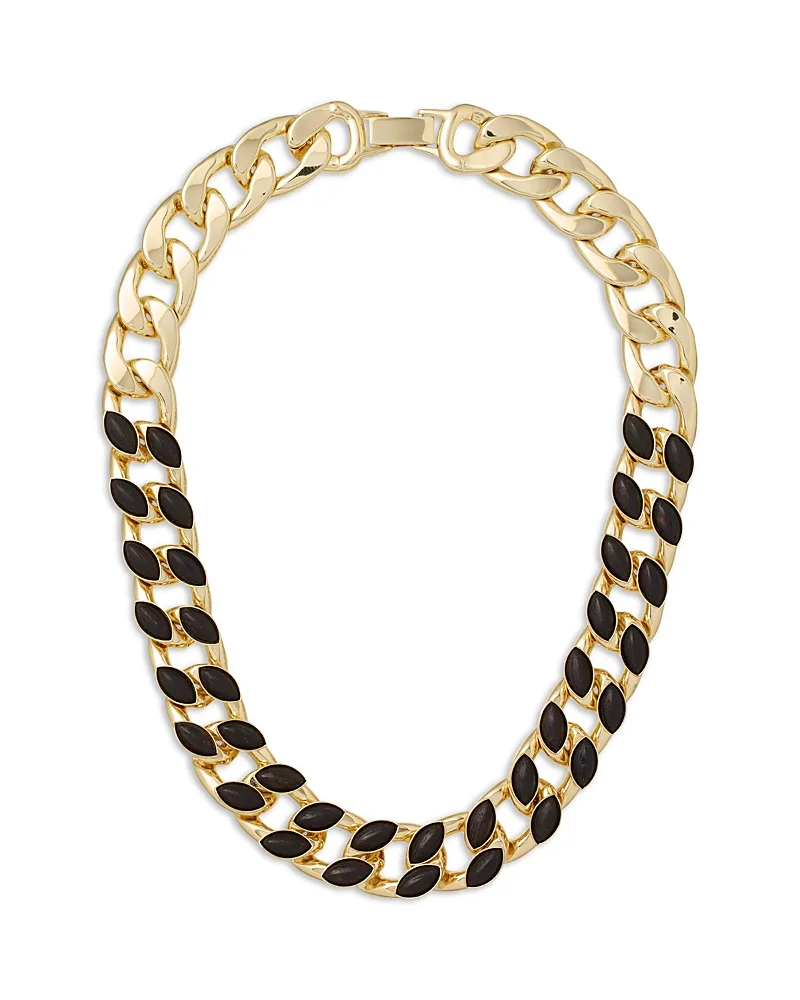 The Studded Wood Link Necklace, 16.25 by Roxanne Assoulin