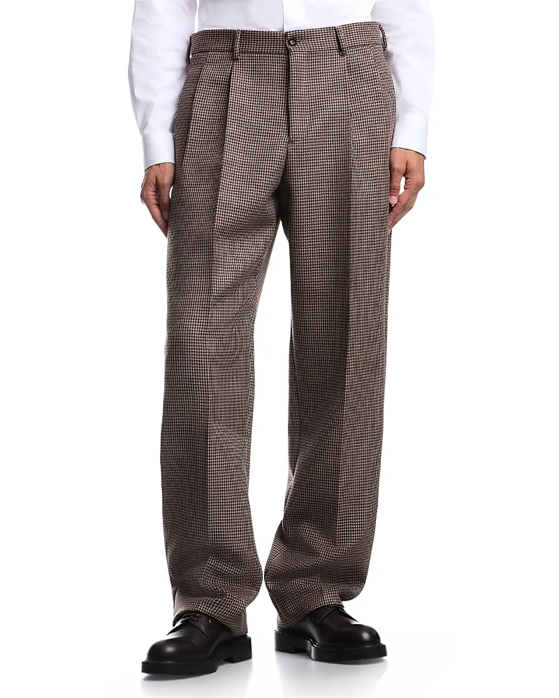 Emporio Armani Wool Houndstooth Check Tweed Trousers by Armani