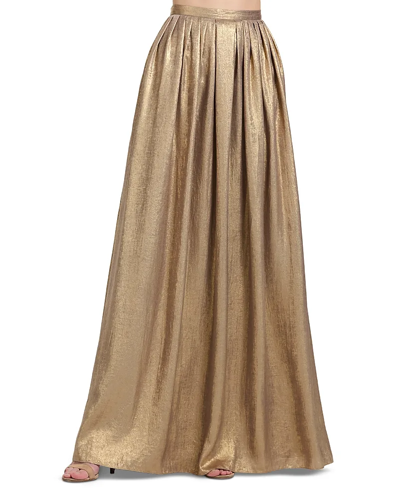 Foiled Chiffon Pleated Ballgown Skirt by Emily Shalant