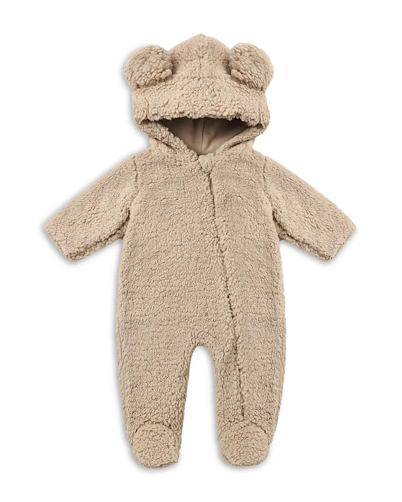 Faux Sherpa Hooded Bear Footie by Quincy Mae
