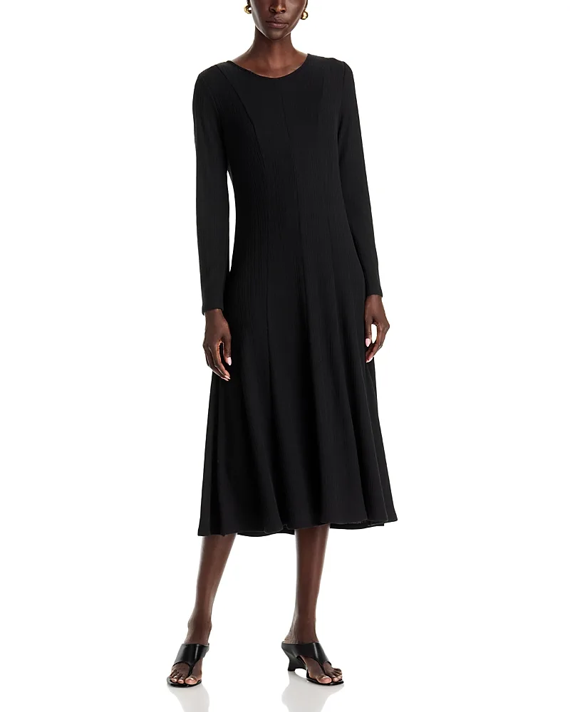 Scoop Neck Ribbed Midi Dress by Single Thread
