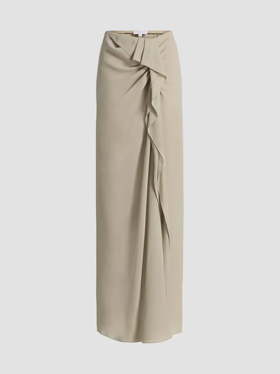 Draped Wool Crepe Pareo Skirt by MICHAEL Michael Kors