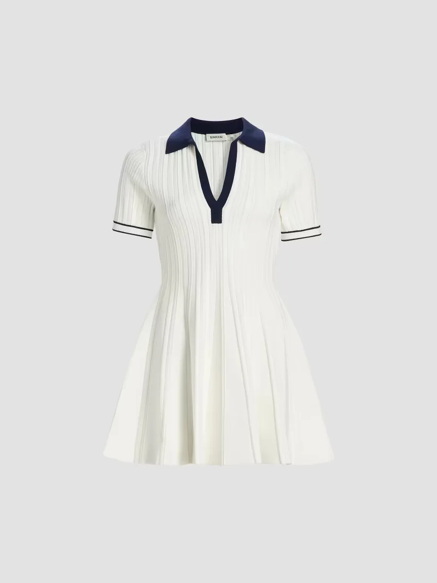 Page Rib-Knit Polo Minidress by SIMKHAI