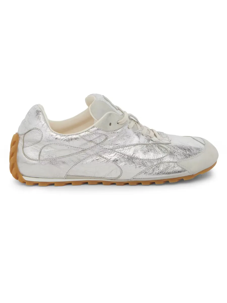 Orbit Flash Metallic Leather Low-Top Sneakers by Bottega Veneta
