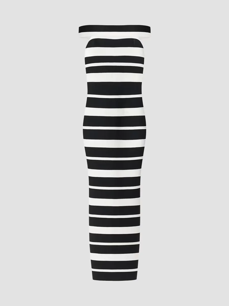 The Kiva Striped Off-The-Shoulder Gown by Herv Lger