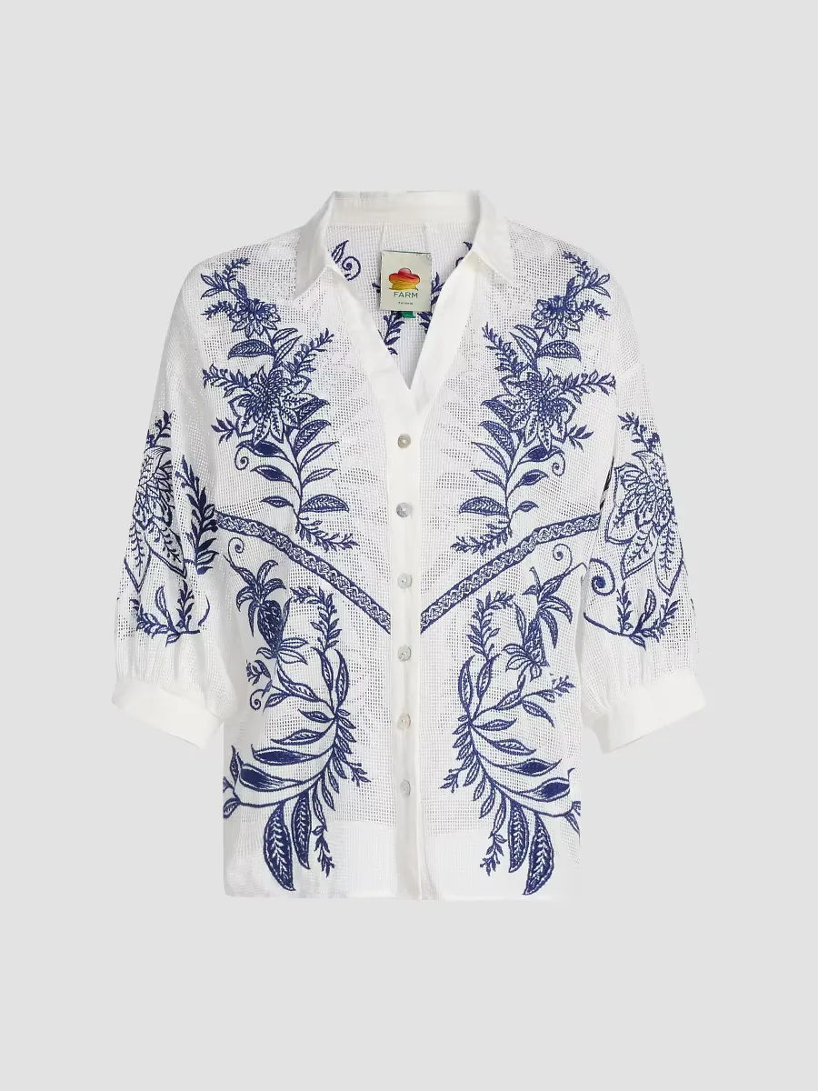 Nina Embroidered Cotton Blouse