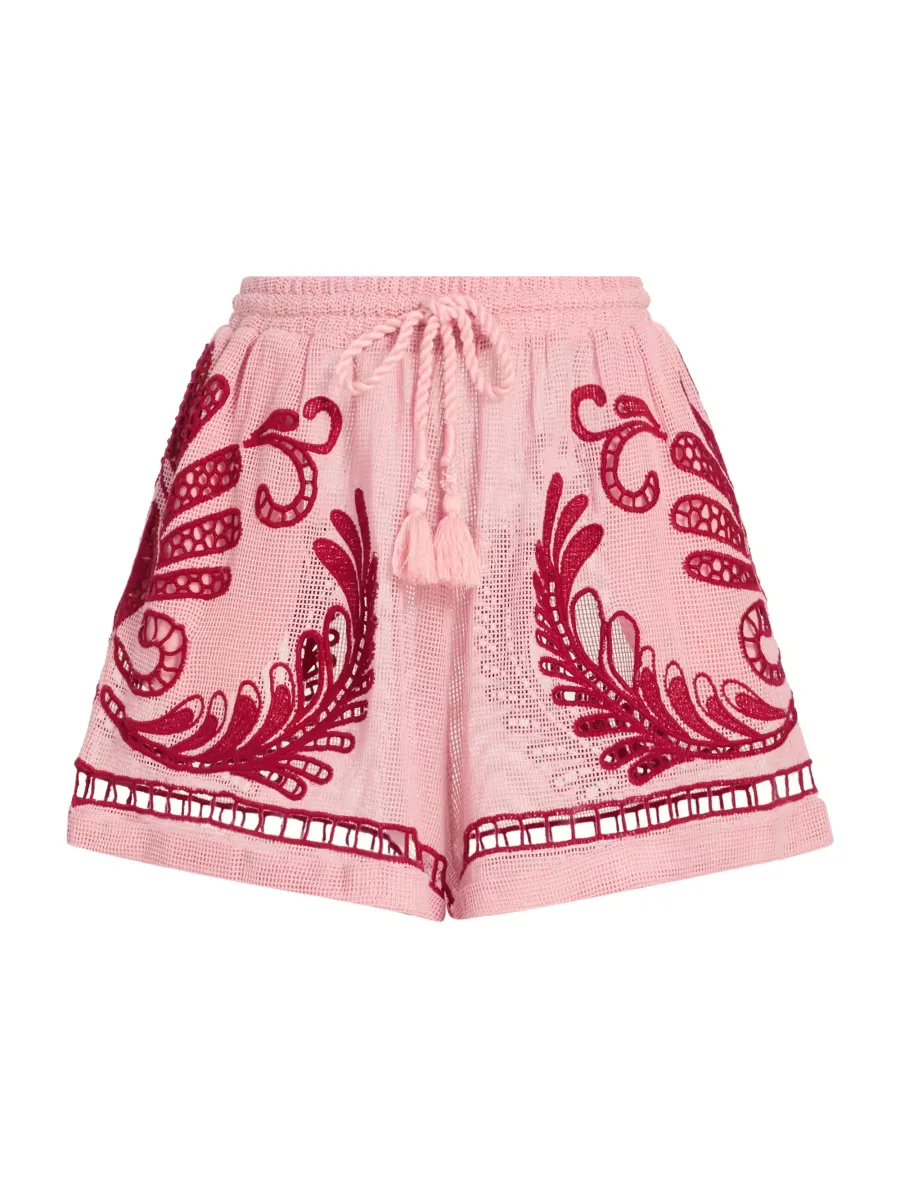 Arabesc Cotton Netted Shorts by FARM Rio