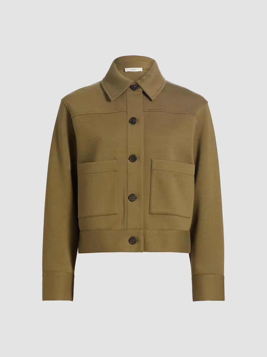 Button-Front Crop Jacket by Vince