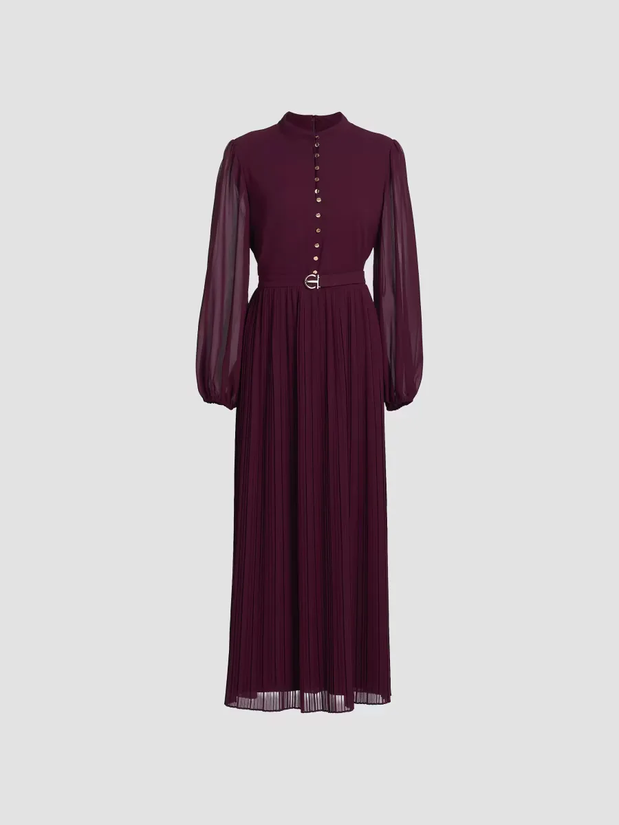 Adira Long-Sleeve Belted Midi-Dress by Elie Tahari