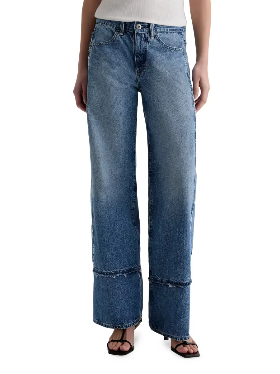 Adria Deconstructed Wide-Leg Jeans by AG