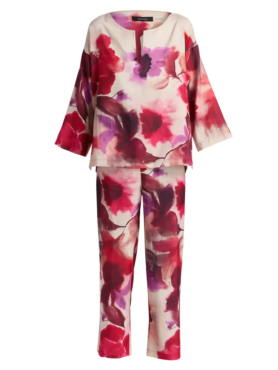 Mizuki Floral Charmeuse Pajamas by Natori