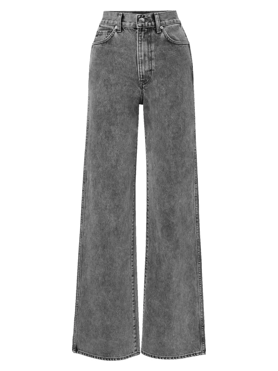 Taylor Acid Wash High-Rise Wide-Leg Jeans by Veronica Beard