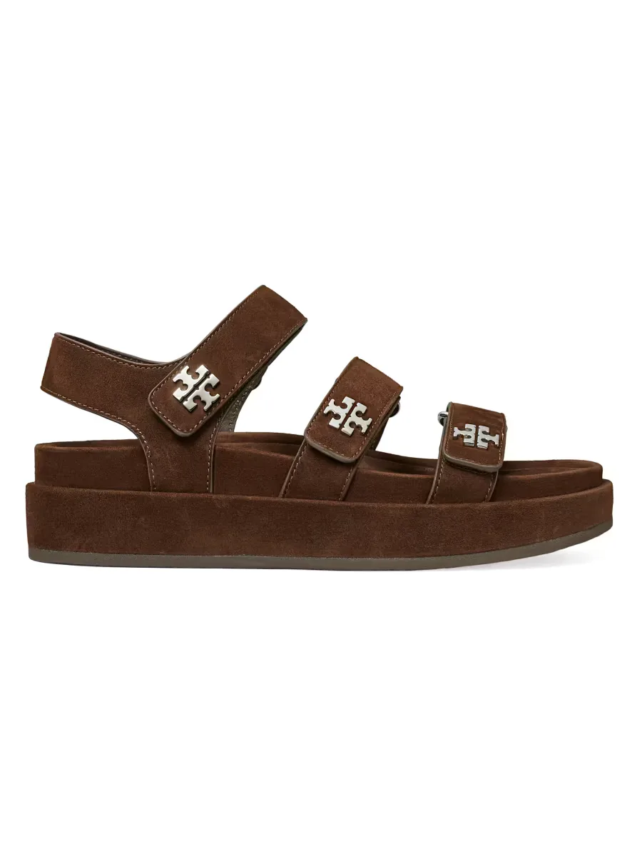 Kira Triple Strap Suede Sandals by Tory Burch