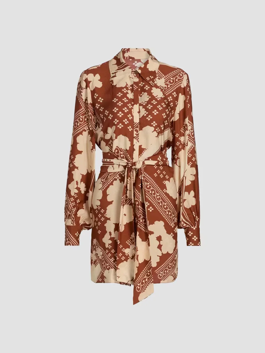 Ada Printed Mini-Shirtdress by Ramy Brook