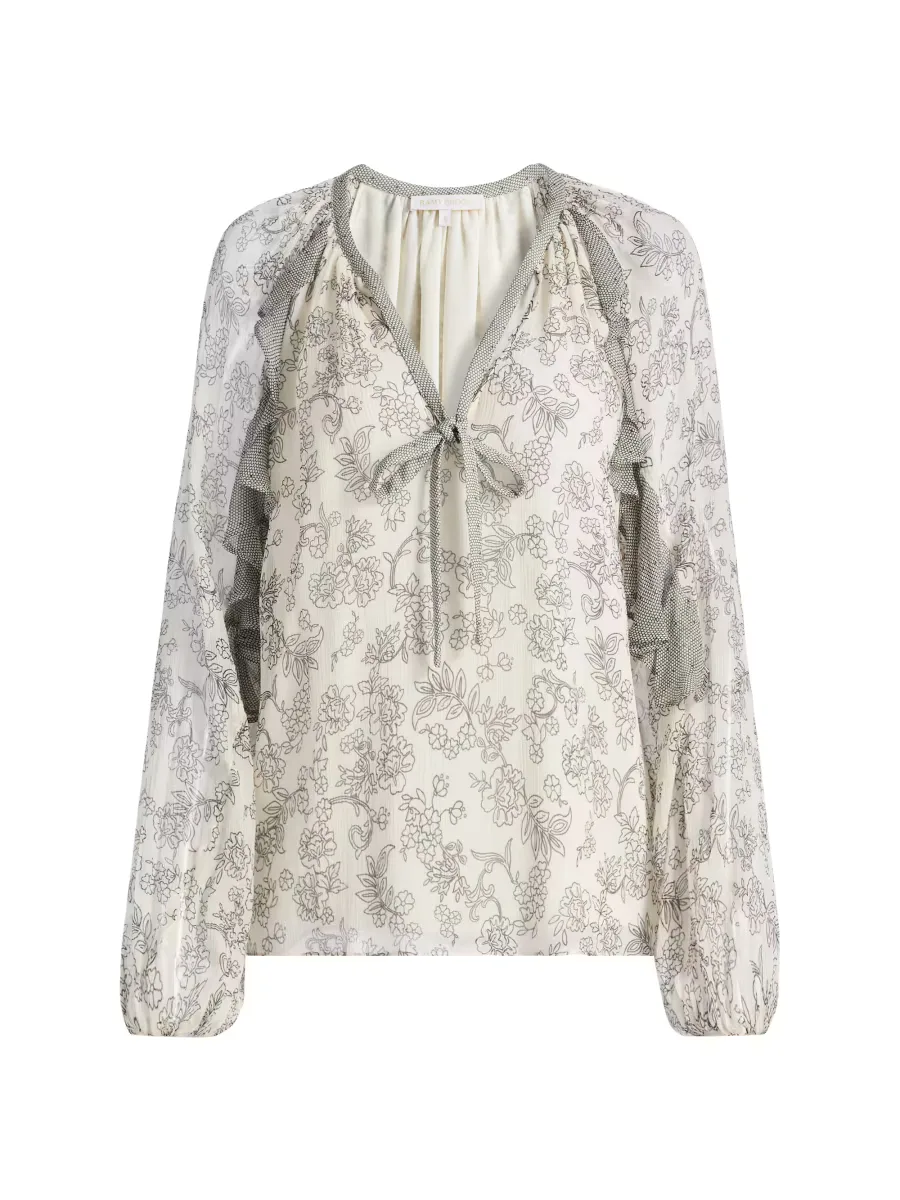 Emily Floral Silk Blouse by Ramy Brook