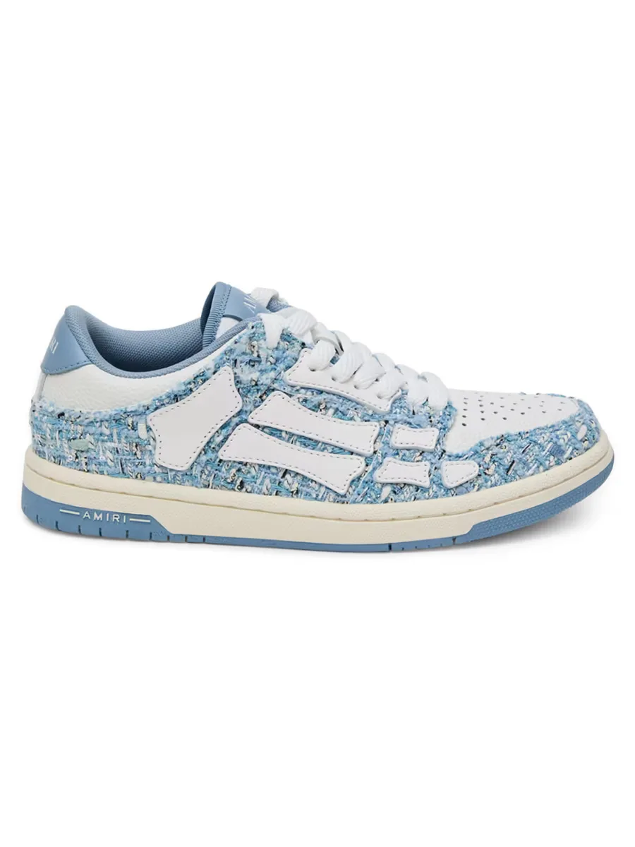 Skel Appliqu Boucl-Leather Low-Top Sneakers by AMIRI