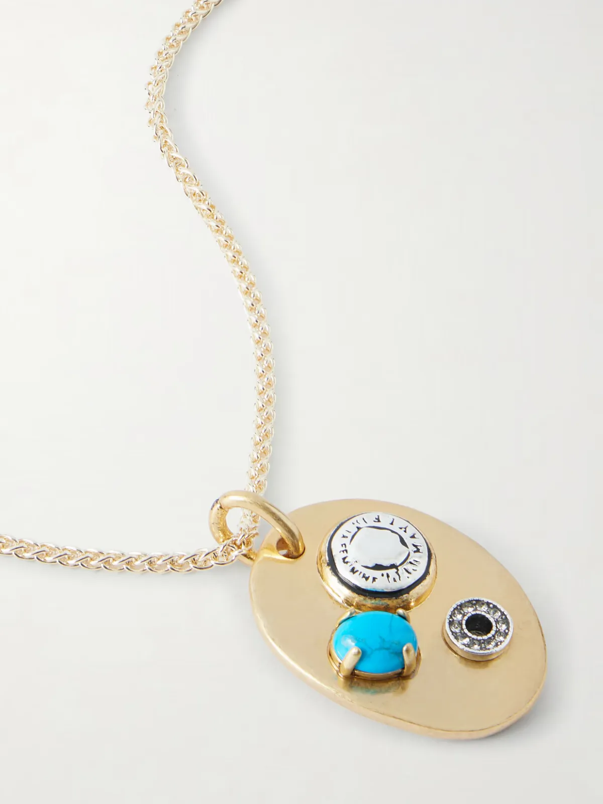 - Arpelle Gold-plated, Turquoise, Pewter And Crystal Necklace - by MAISON MAYLE