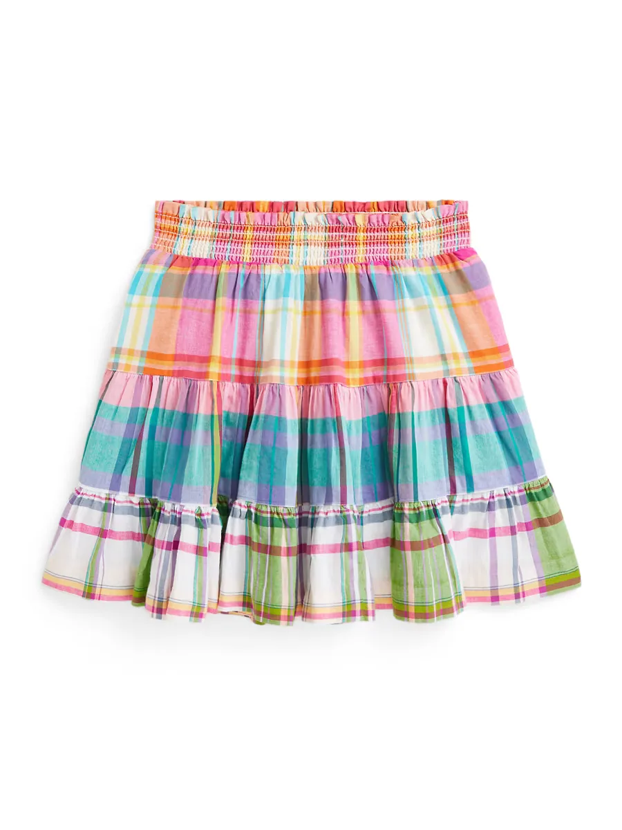 Madras Cotton Tiered Skirt by Polo Ralph Lauren