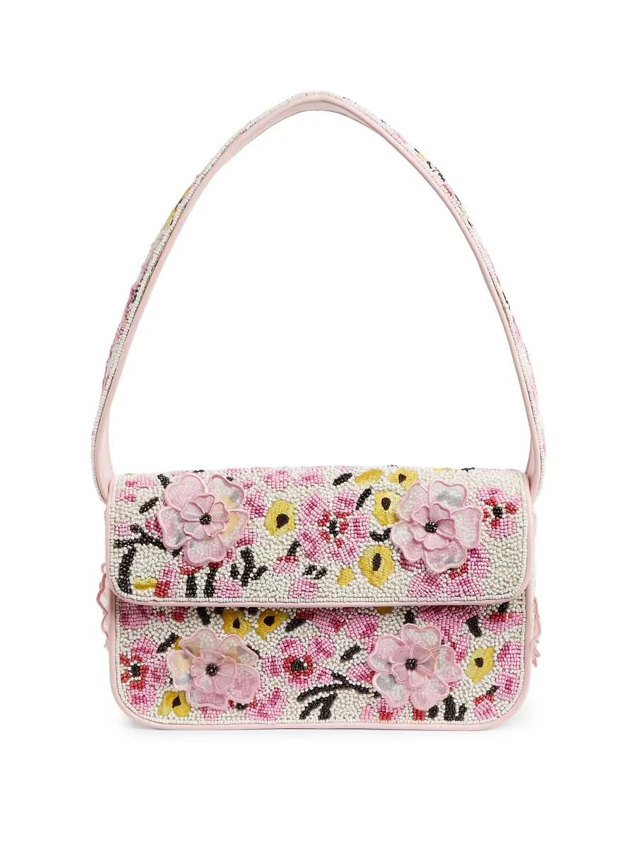 Tommy Floral Beaded Shoulder Bag