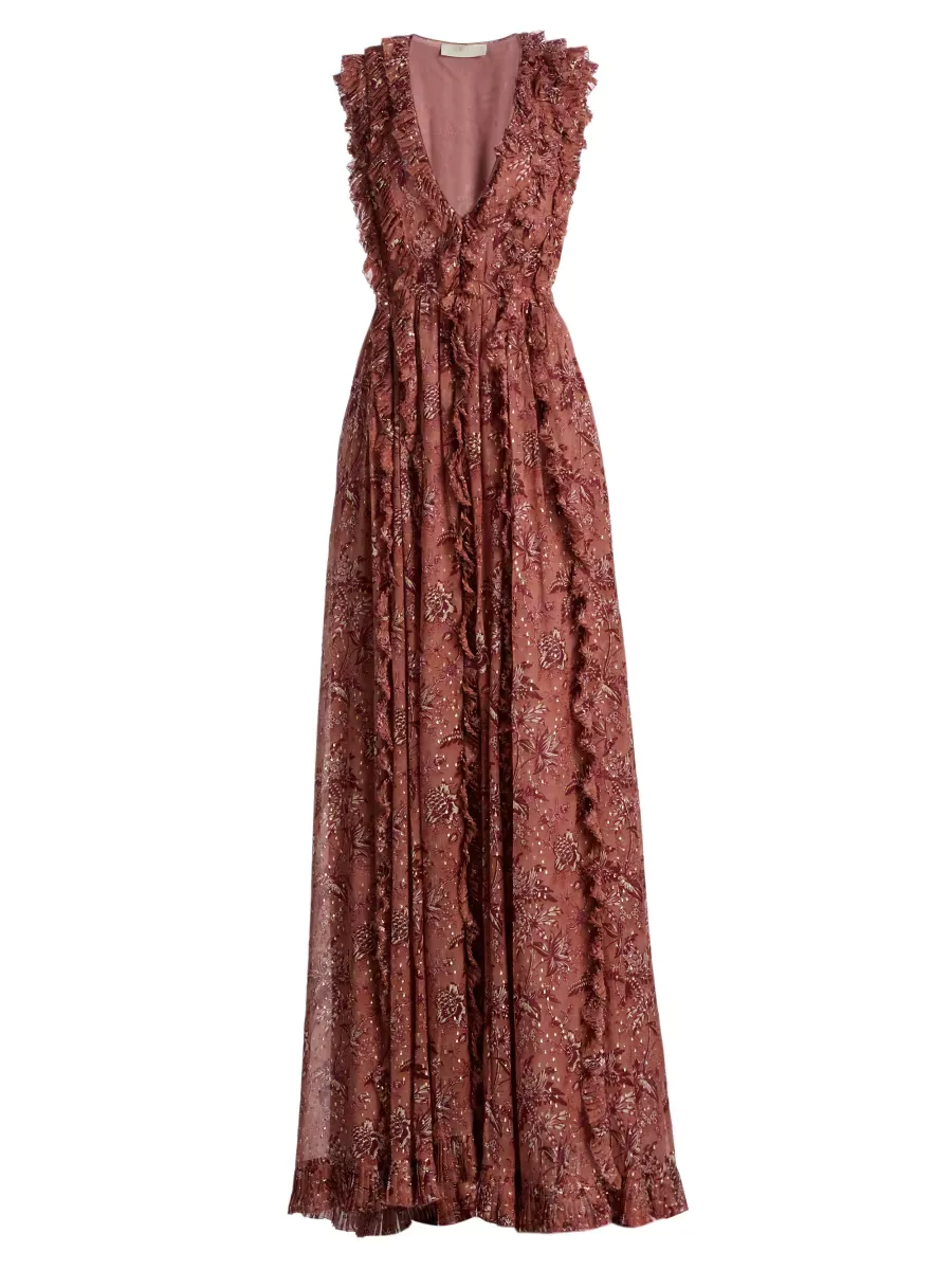 Aida Printed Silk-Blend Ruffled Gown by Ulla Johnson