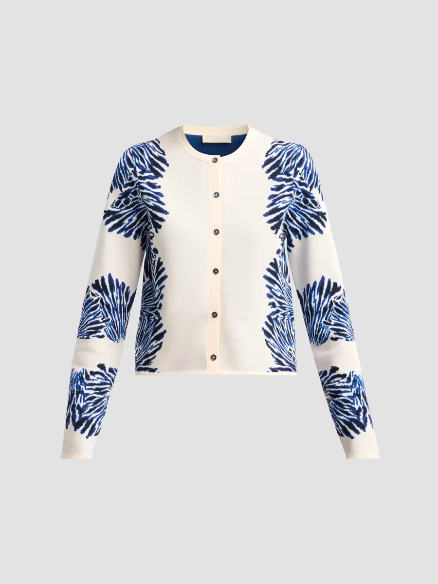 Carina Knit Jacquard Cardigan by Ulla Johnson