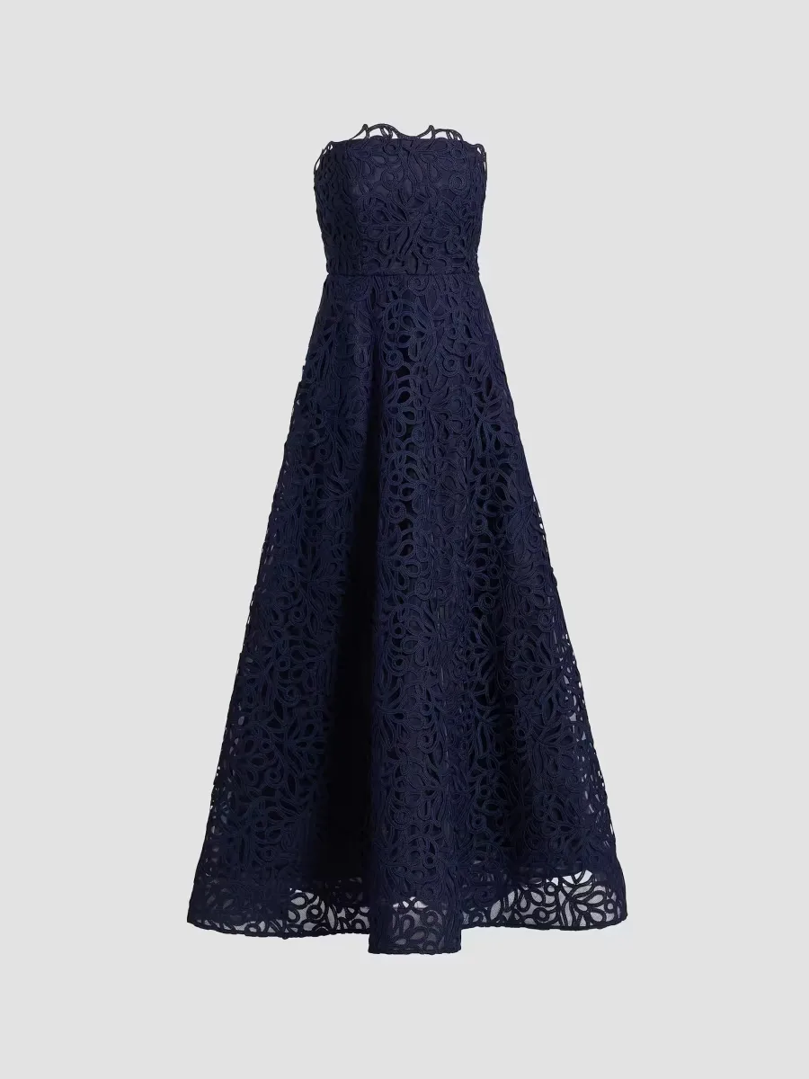 Sonja Curled Lace Gown by Milly