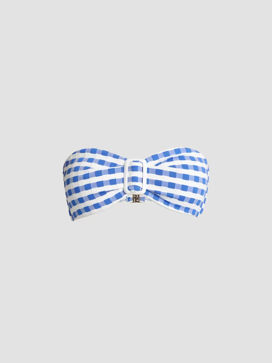Margot Gingham Bandeau Bikini Top by Milly