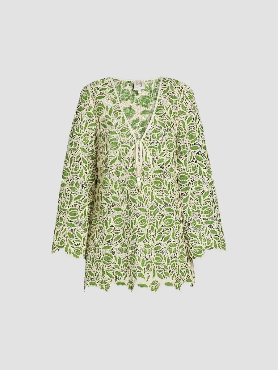 Leaf Cotton-Blend Cover-Up Minidress by Milly