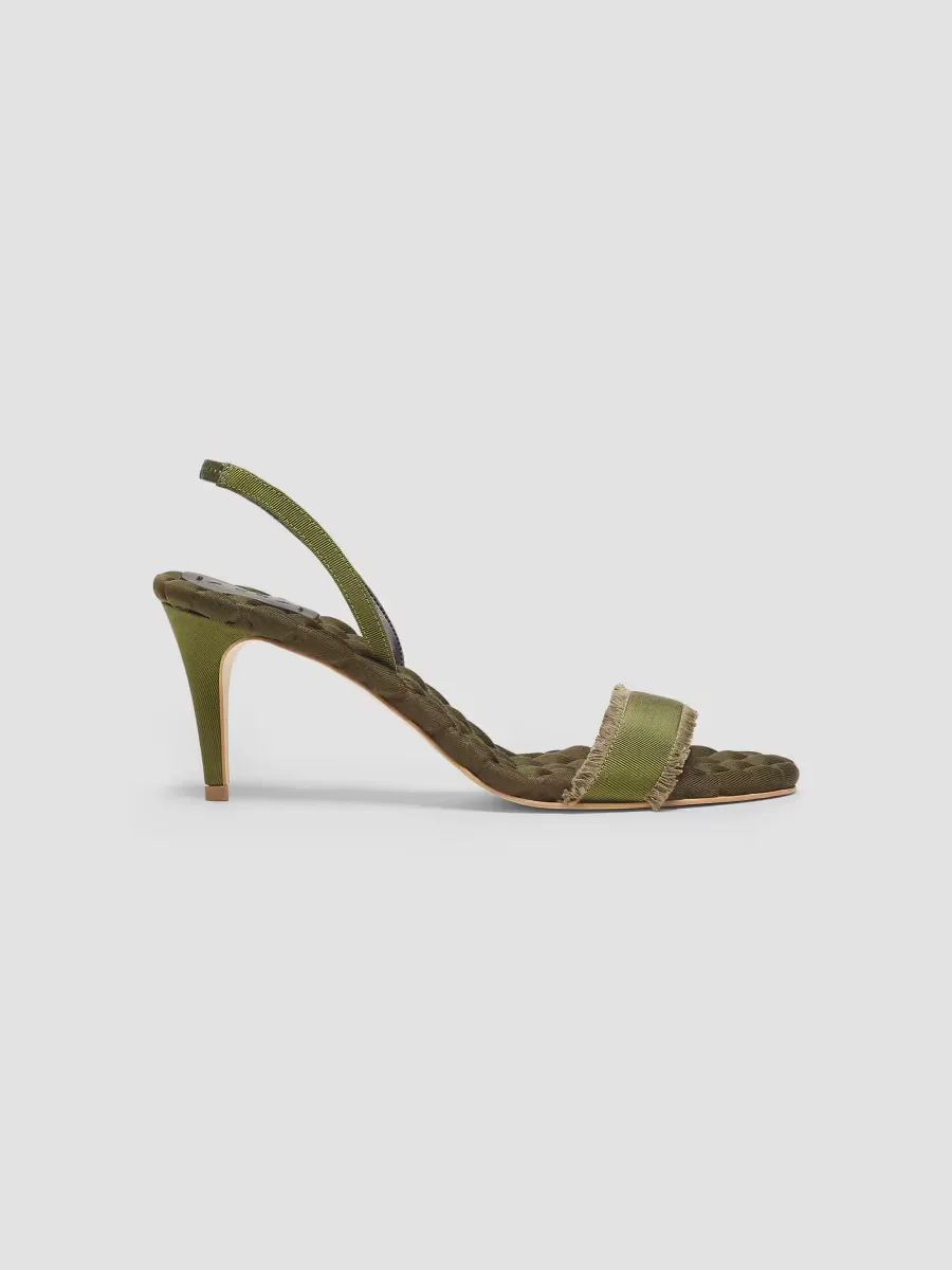 Claudia 70MM Vegan Grosgrain Slingback Sandals by AERA