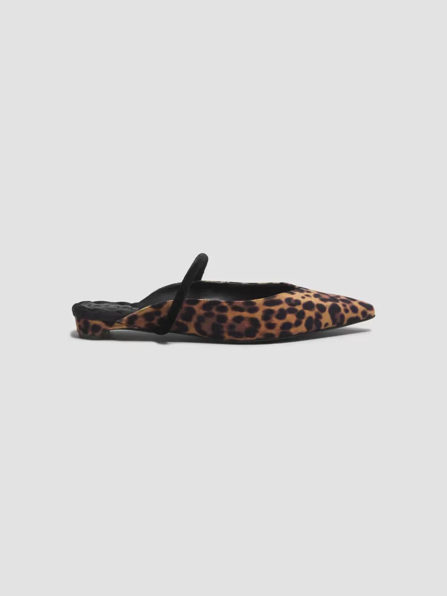 Jane Vegan Velvet Leopard-Print Mules by AERA